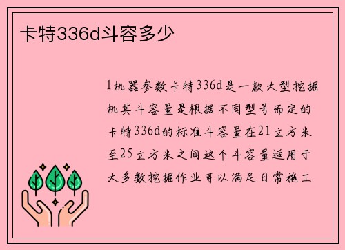 卡特336d斗容多少